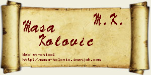 Maša Kolović vizit kartica
